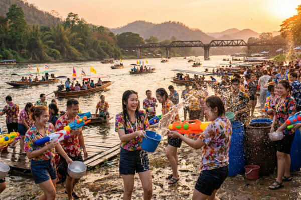 สาดความสุขรับซัมเมอร์! ลุยงาน "สงกรานต์เฟสติวัล กาญจนบุรี 2026" แล้วเอนกายพักผ่อนเหนือระดับที่ เดอะ โฟลทเฮ้าส์ ริเวอร์แคว 1