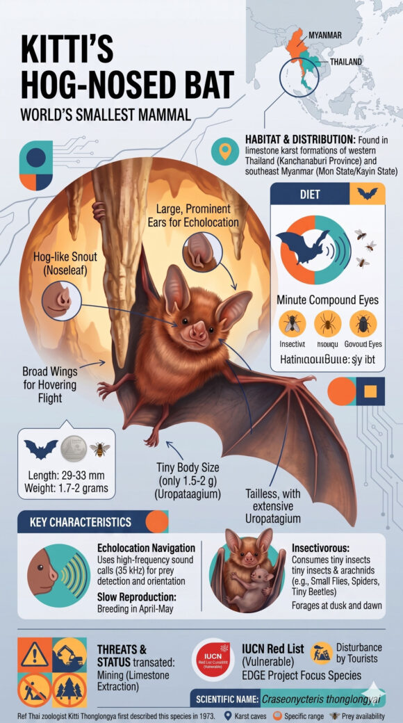 Khun Kitti Bat: Unveiling the World's Smallest Mammal; Kitti's hog-nosed bat 4